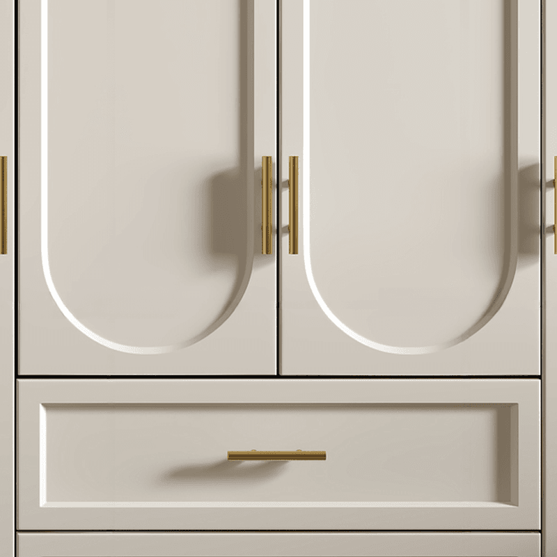 Chalk Simple Lumber Wardrobe Closet with Soft Close Drawer, Soft Close Door, Interior Shelves, and Clothing Rod thumbnail 6