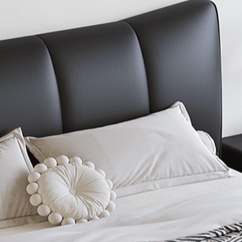 Ink Simplistic Storage Bed/Platform Bed in Genuine Leather with Leg for Bedroom thumbnail 7