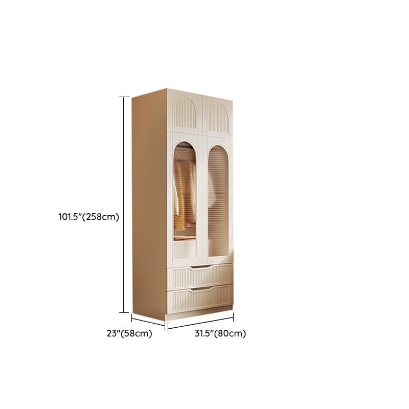 Chalk Almirah in Timber with Clothing Rod, 3 Cabinets/2 Cabinets and 5-Drawer/4-Drawer/3-Drawer in a Minimalist Style, 3-Shelf/2-Shelf Included/Not Included thumbnail 19