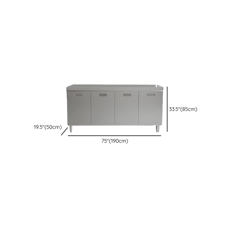 Simple Metallic Alloy Standard/Narrow Buffet Table with 2 Shelves, 4 Doors/3 Doors/2 Doors & Functional Storage Cabinet thumbnail 19