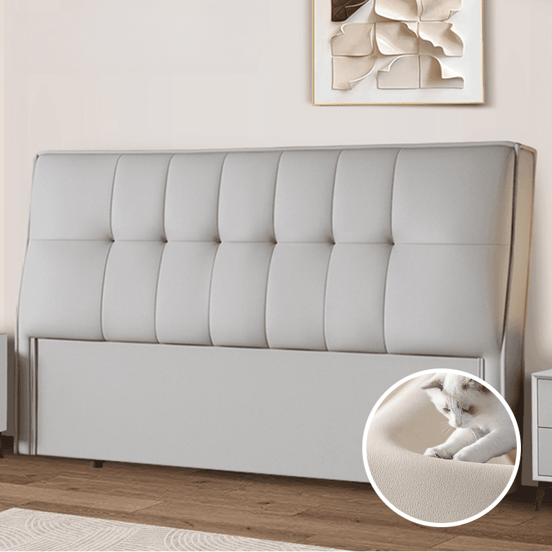 Simplistic Panel Headboard with No Distressing, Piled Tufted Rectangular Design for King/Twin XL/Queen Bed, Sponge Upholstery Fill, Standard Height thumbnail 4
