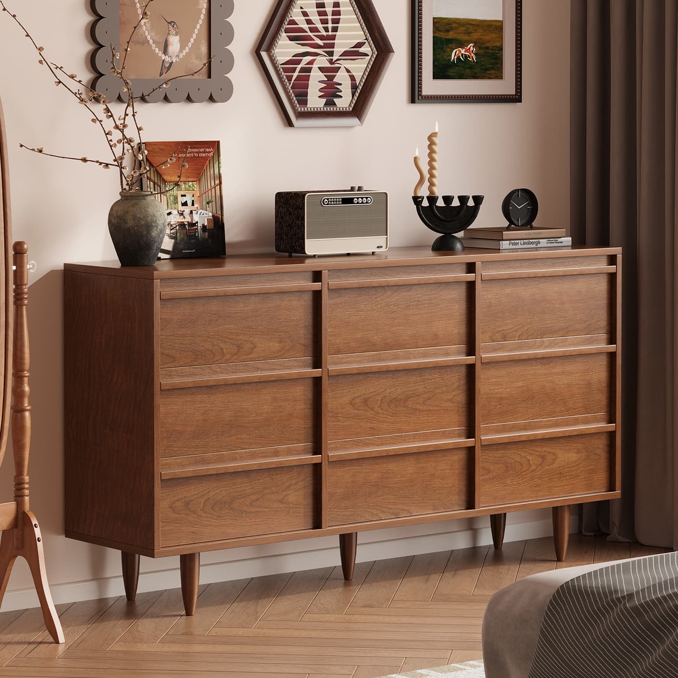 Cocoa Trendy Composite Wood Double Dresser/Lingerie Chest/Bachelor Chest with 5 Drawers/9 Drawers/6 Drawers in Vertical/Horizontal Orientation thumbnail 2