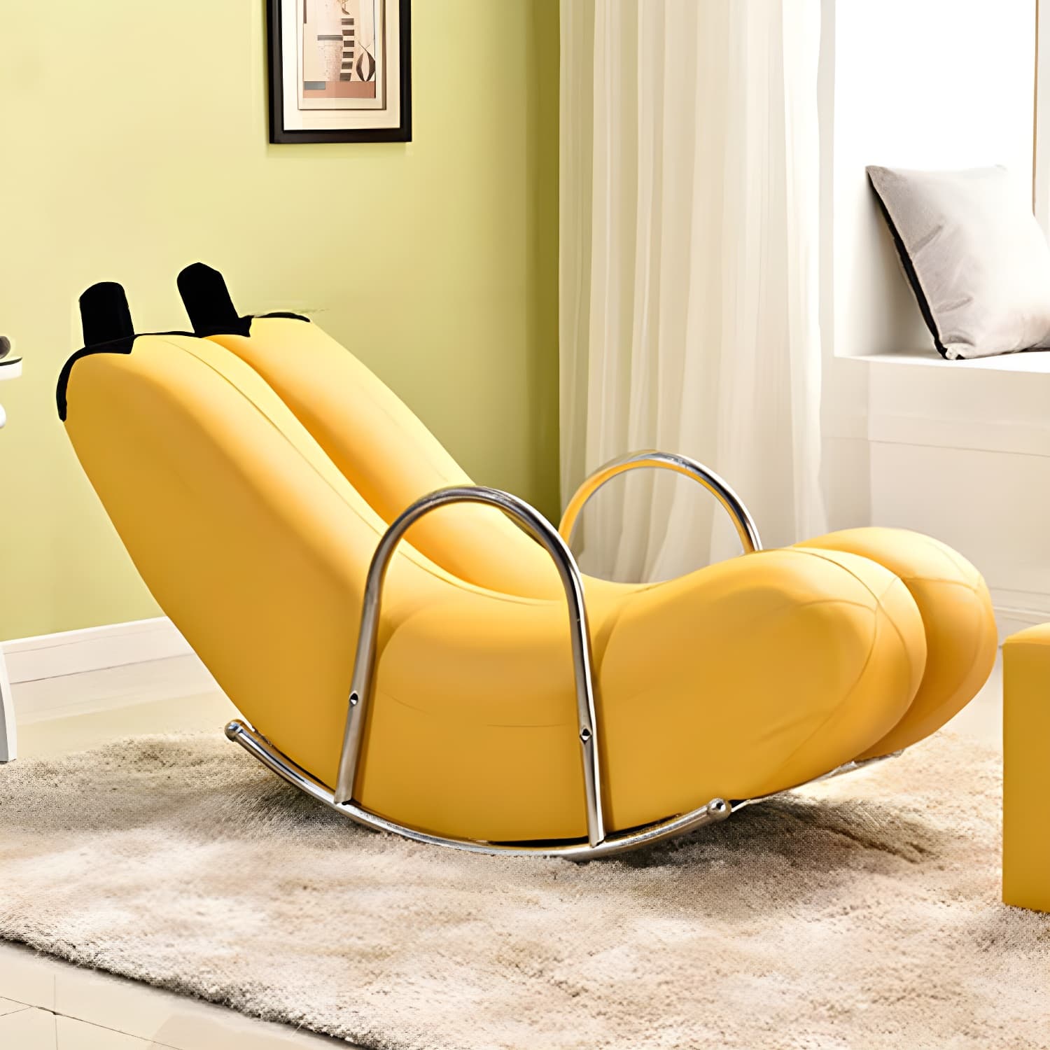 Stylish Silver Upholstered Rocking Chair with Track Arms - Modern Comfort thumbnail 9