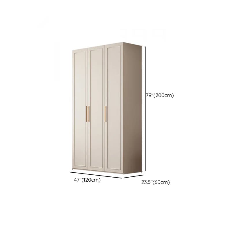 White Casual Wood Independent Armoire Cabinet with Compartments, Soft Close Door, and Interior Shelves thumbnail 7