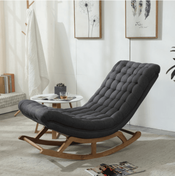 Cocoa/Azure/Olive Green Casual Rocking Chair Couch with Ottoman thumbnail 7