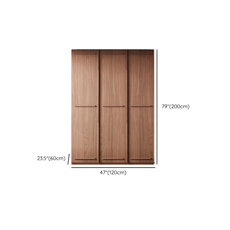 Simplistic Wood Color Timber Wardrobe Closet with Soft Close Door, Interior Shelves, and Hanging Rod thumbnail 18