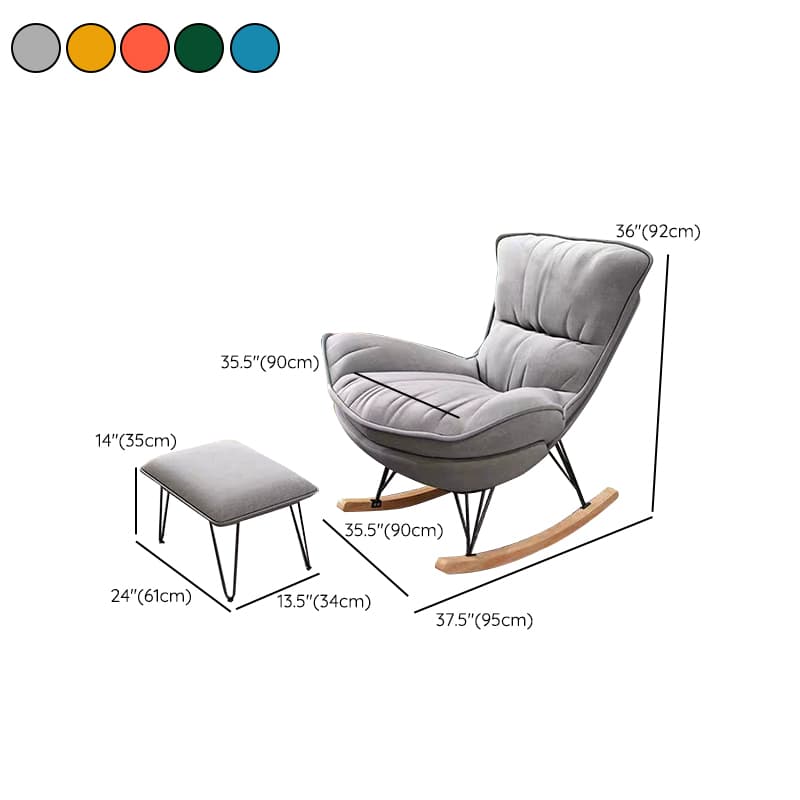Stylish and Comfy Modern Rocking Chair with Natural Wood Legs and Slipcover thumbnail 19