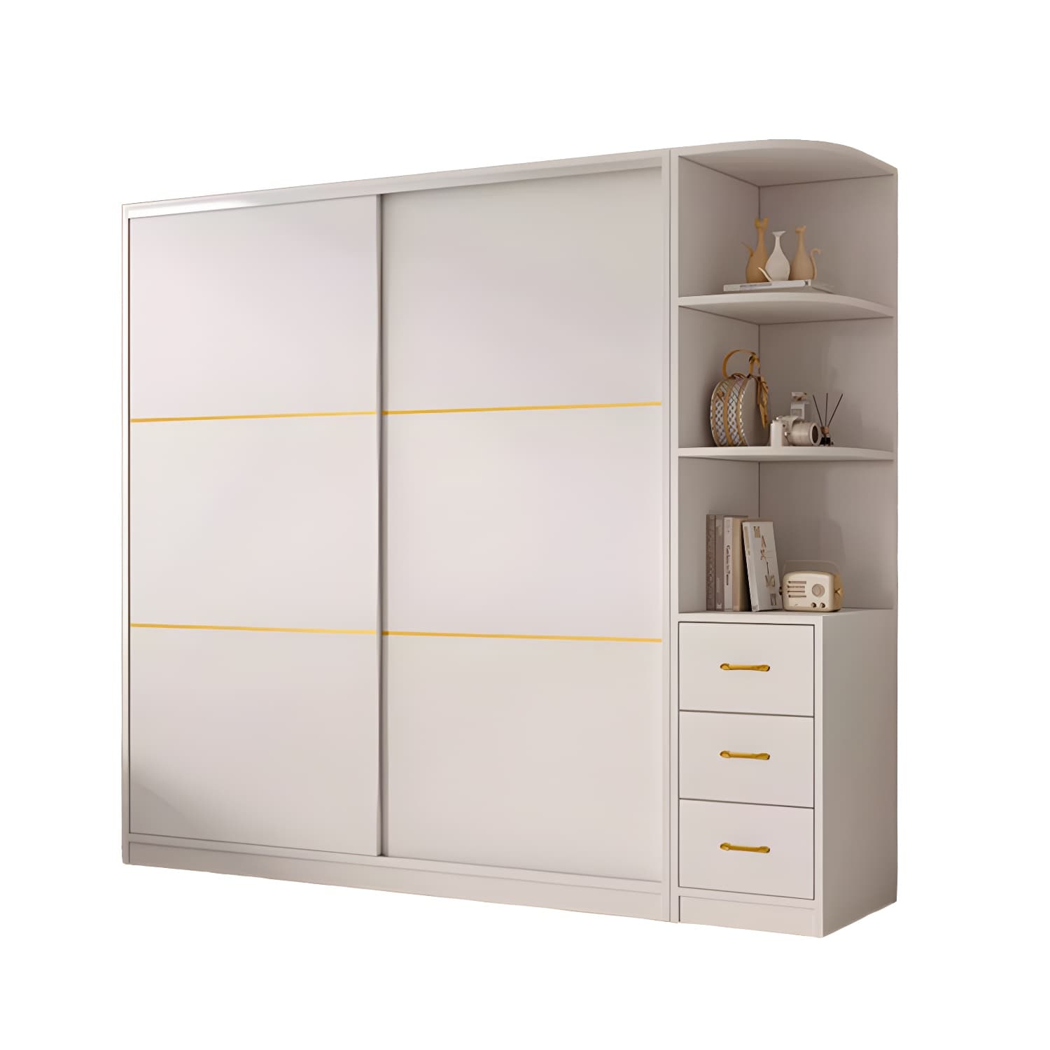 Spacious White Wardrobe Armoire with Shelves and Clothing Rod - Your Perfect Closet Solution thumbnail 5