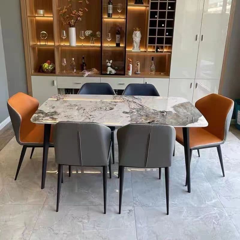 Simplistic Rectangular Slate Stone Dining Table for 4 People/Seats 2/Seats 10, Scratch-proof, Standard Height thumbnail 5