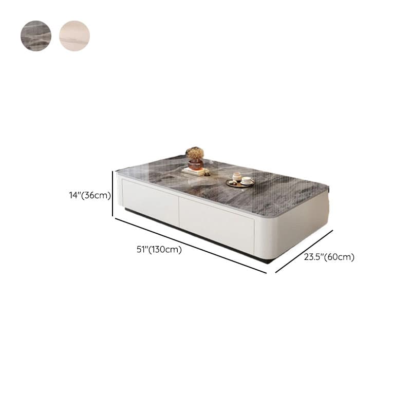 Contemporary Design Single Set Geometric Figure Rock Top Board Game Coffee Table with Block Base in Gray/Chalk and 2 Drawers thumbnail 18