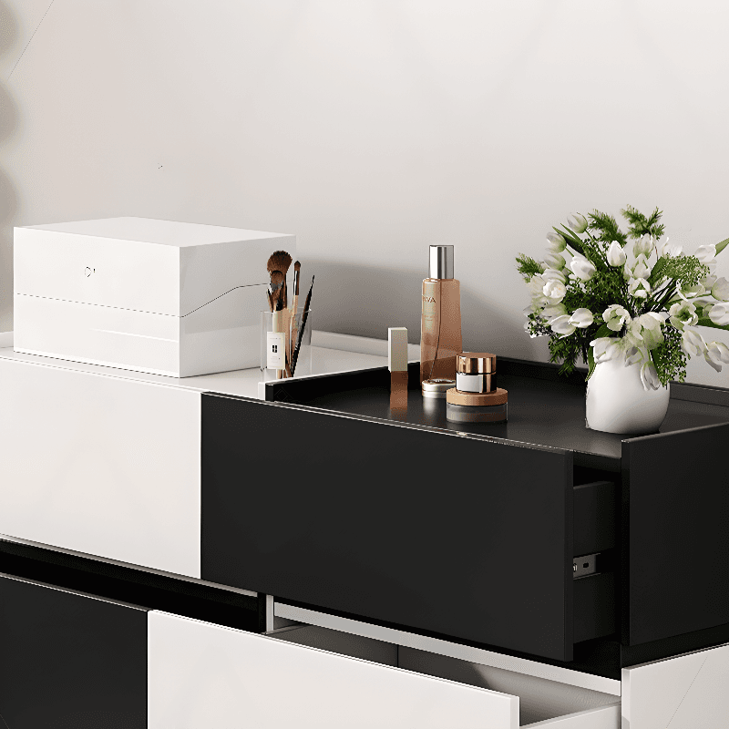 Trendy Rectangle Utility Cabinet with Manufactured Wood Countertop, Ink/White Top, and Soft Close Drawer thumbnail 6