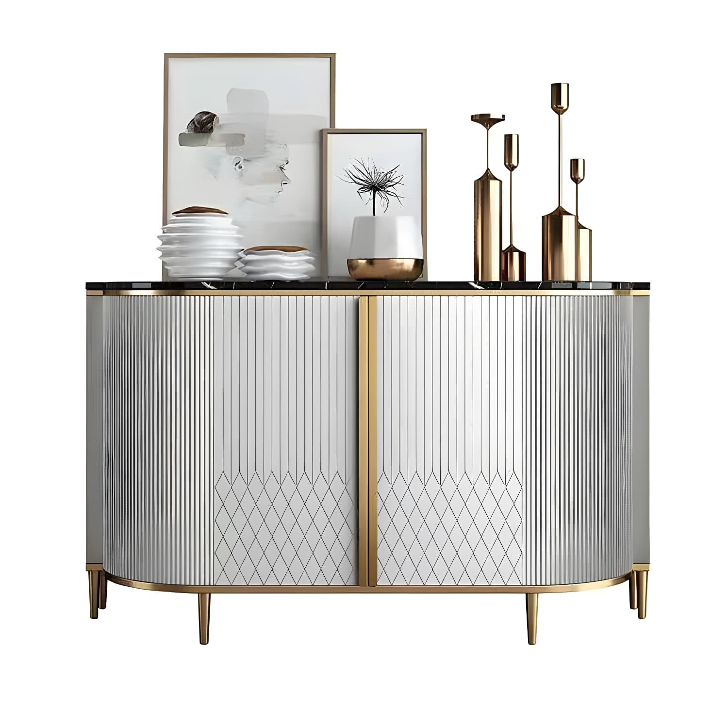 Marble Sideboard Modern & Contemporary Side Board with Cabinets - image 9