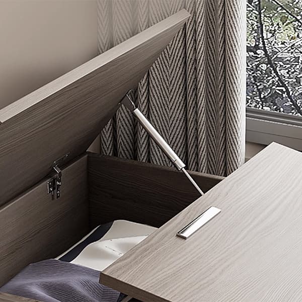 Brown Wood Lift Up Storage Bed with 3 Drawers and Solid Color Design thumbnail 9