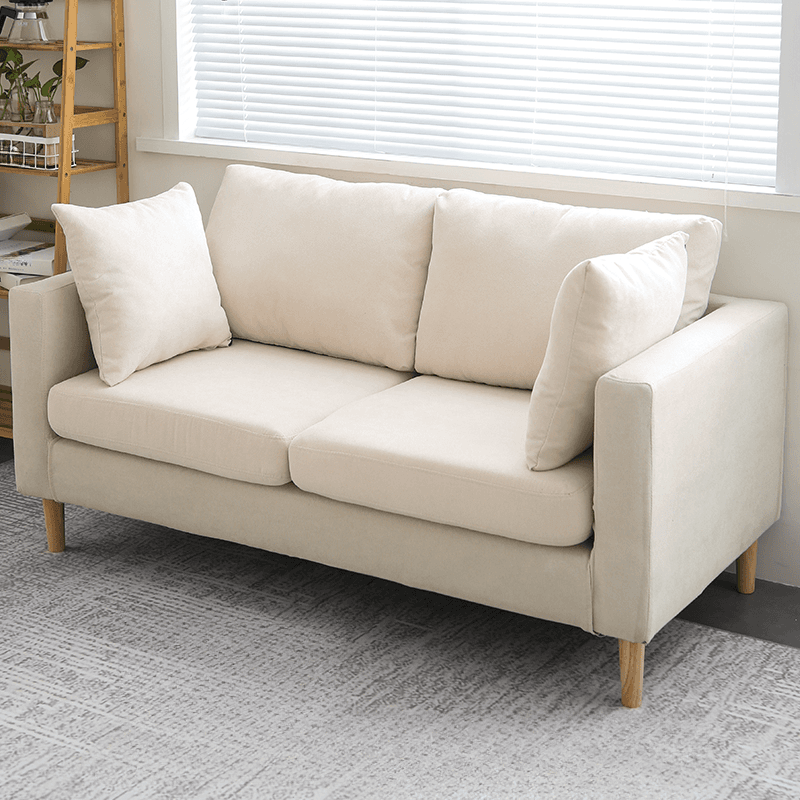 Cream/Dove Grey/Cerulean Loveseat with Slipcover, Wide Pillow Back, Receptacle and 2 Pillows thumbnail 17