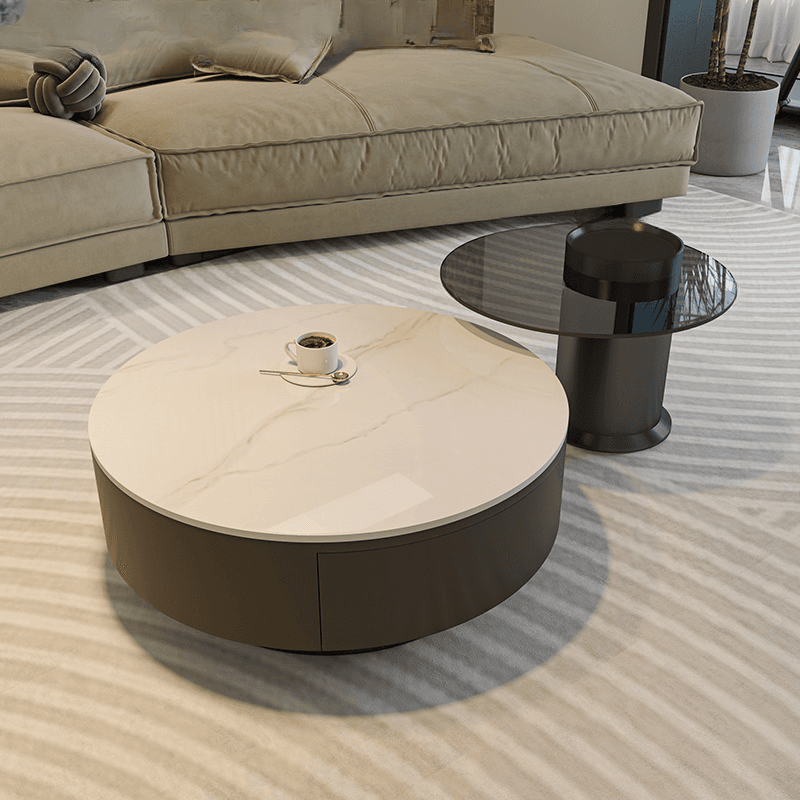 Double Nesting/Single Accent Table Set with Rounded Top and 2 Drawers thumbnail 5