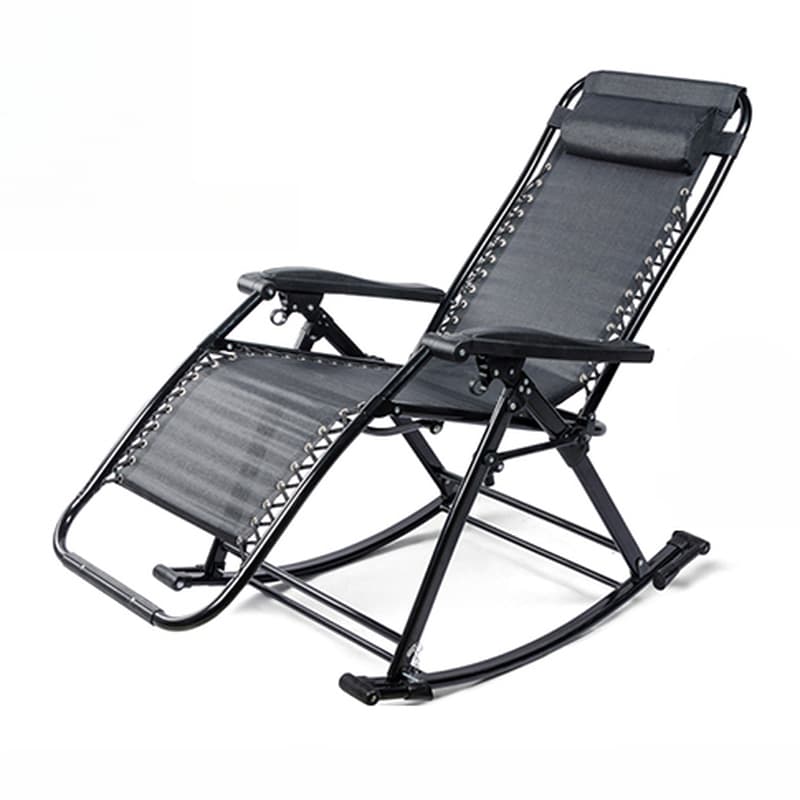 Simplistic Stain Resistant Metal Cushioned Rocking Accent Chair with Round Arm thumbnail 8