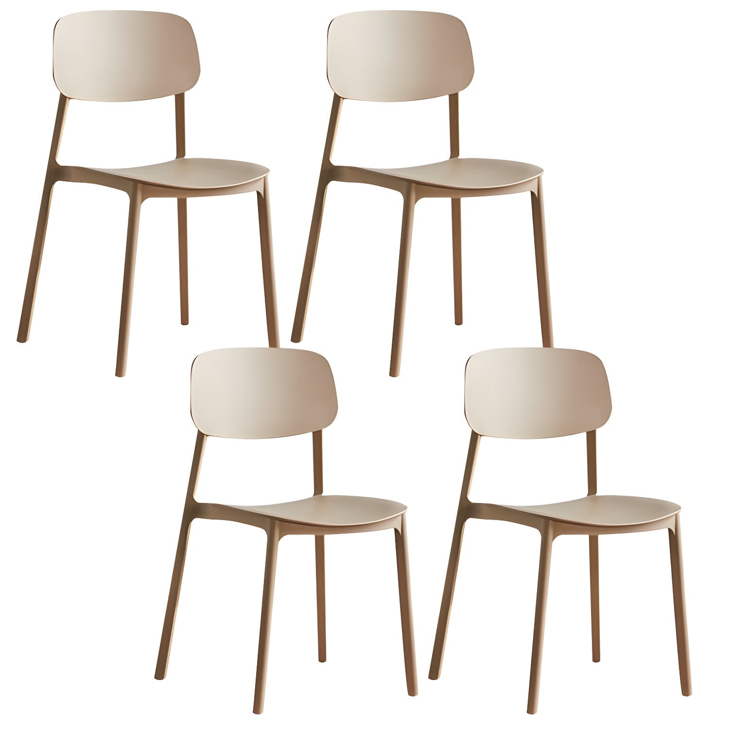 Plastic Indoor-Outdoor Side Chair Armless Stackable Dining Chairs thumbnail 4