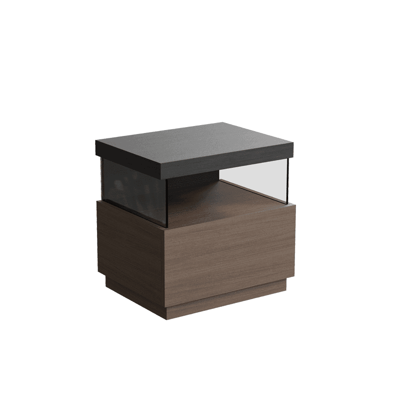 Organic Modern Nightstand With Drawer Organization with 1 Drawer and Real Wood Countertop thumbnail 5
