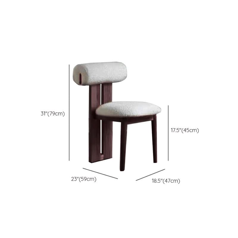 Modern Upholstered Armless Kitchen & Dining Chair, Open Back, Wood Ash, 1 Piece thumbnail 24