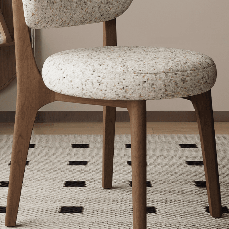 Modish Dining Room Side Chair with Padded Upholstery, Timber Legs, and Low Back thumbnail 9