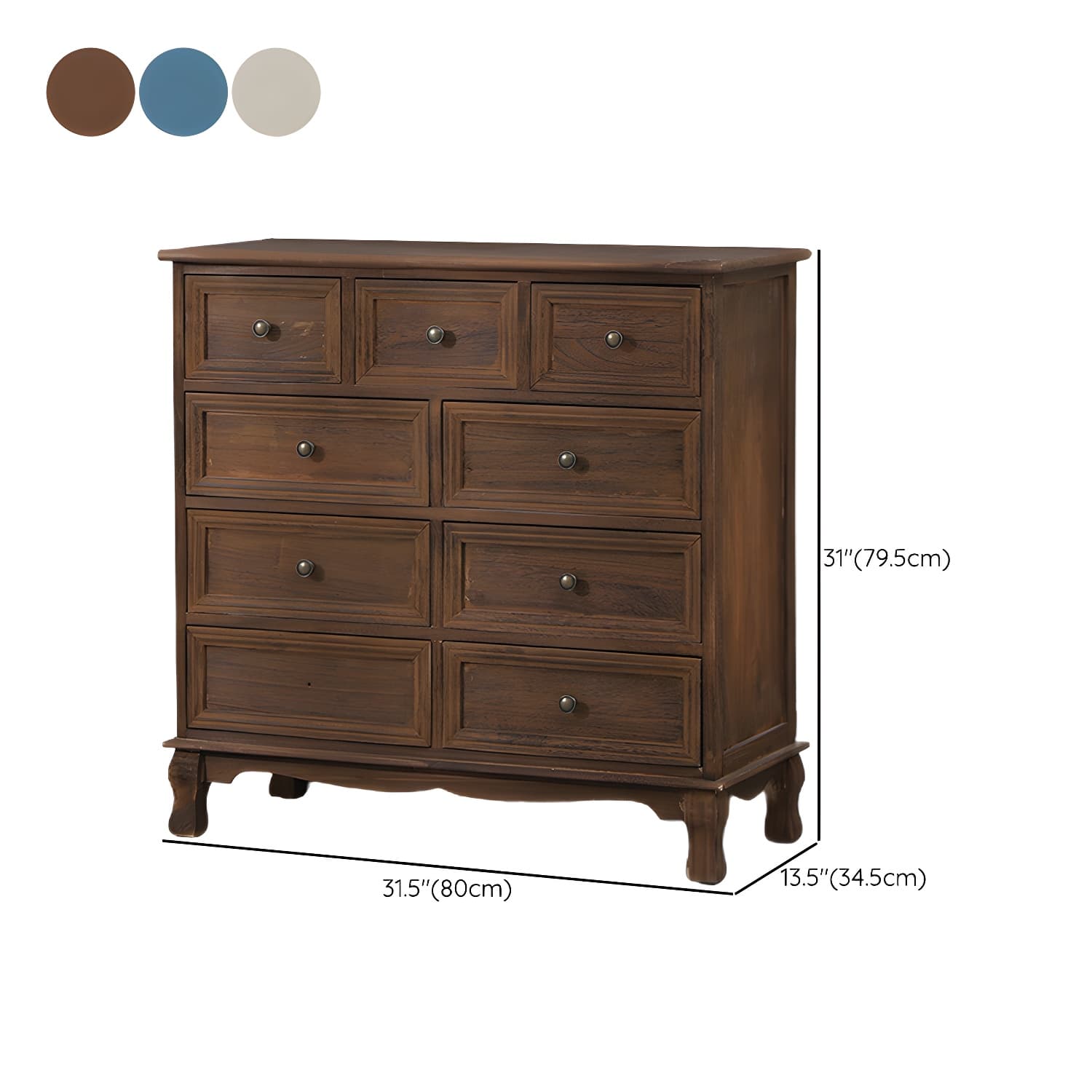 13.65/13.45 Inch Width Storage Chest American Traditional Storage Chest Dresser - image 27