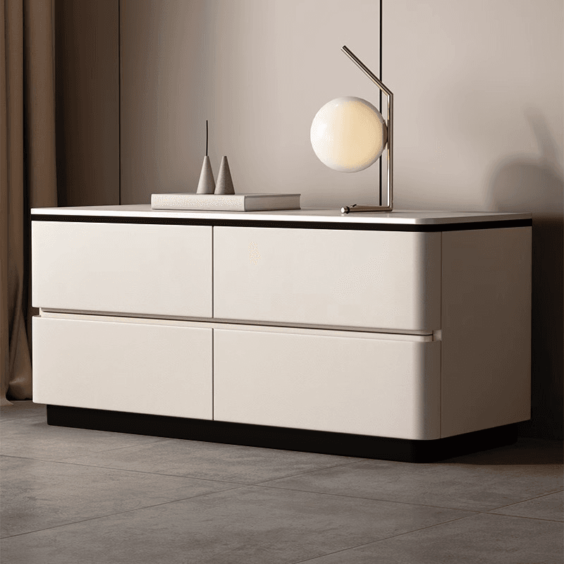 Modish Nightstand With Drawer Organization with 4 Drawers and Stone Tabletop thumbnail 6