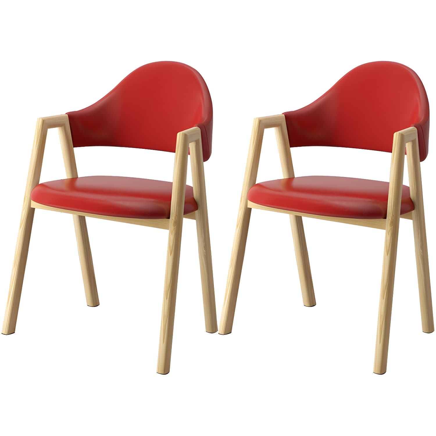 Scandinavian Study Room Metal Arm Chair Colorful Open Dining Chair with Natural Legs thumbnail 15