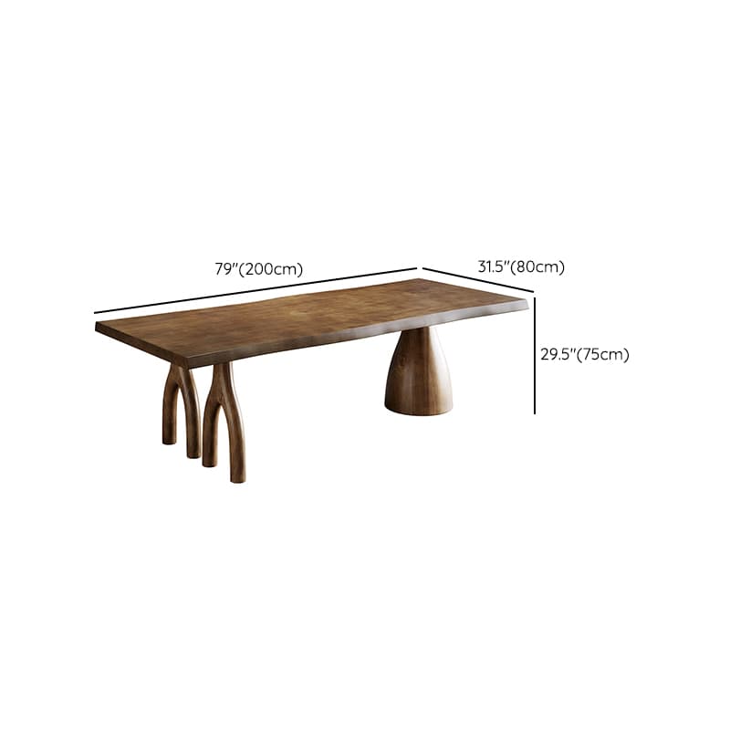 Amber Wood Pine Wood 3-Legged Dining Table Set thumbnail 15