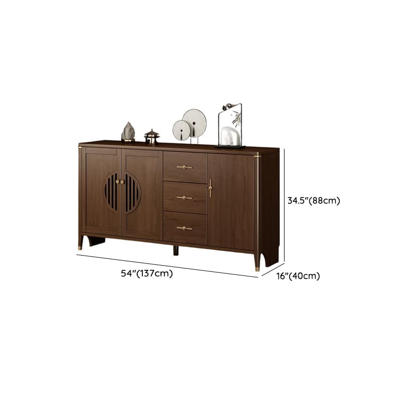 Espresso Standard/Wide/Narrow Timber Sideboard with 4 Doors/3 Doors/2 Doors, Adaptable Shelf and Pantry Hutch, 3 Drawers/6 Drawers/2 Drawers Included/Not Included thumbnail 28
