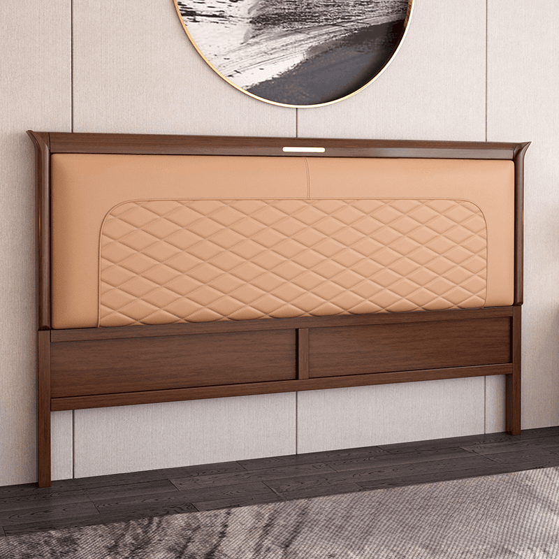 Modish No Distressing Rubberwood Panel Headboard with Rectangle Shape for King/Full/Queen Bed, Featuring Sponge Upholstery Fill and Standard Height thumbnail 1