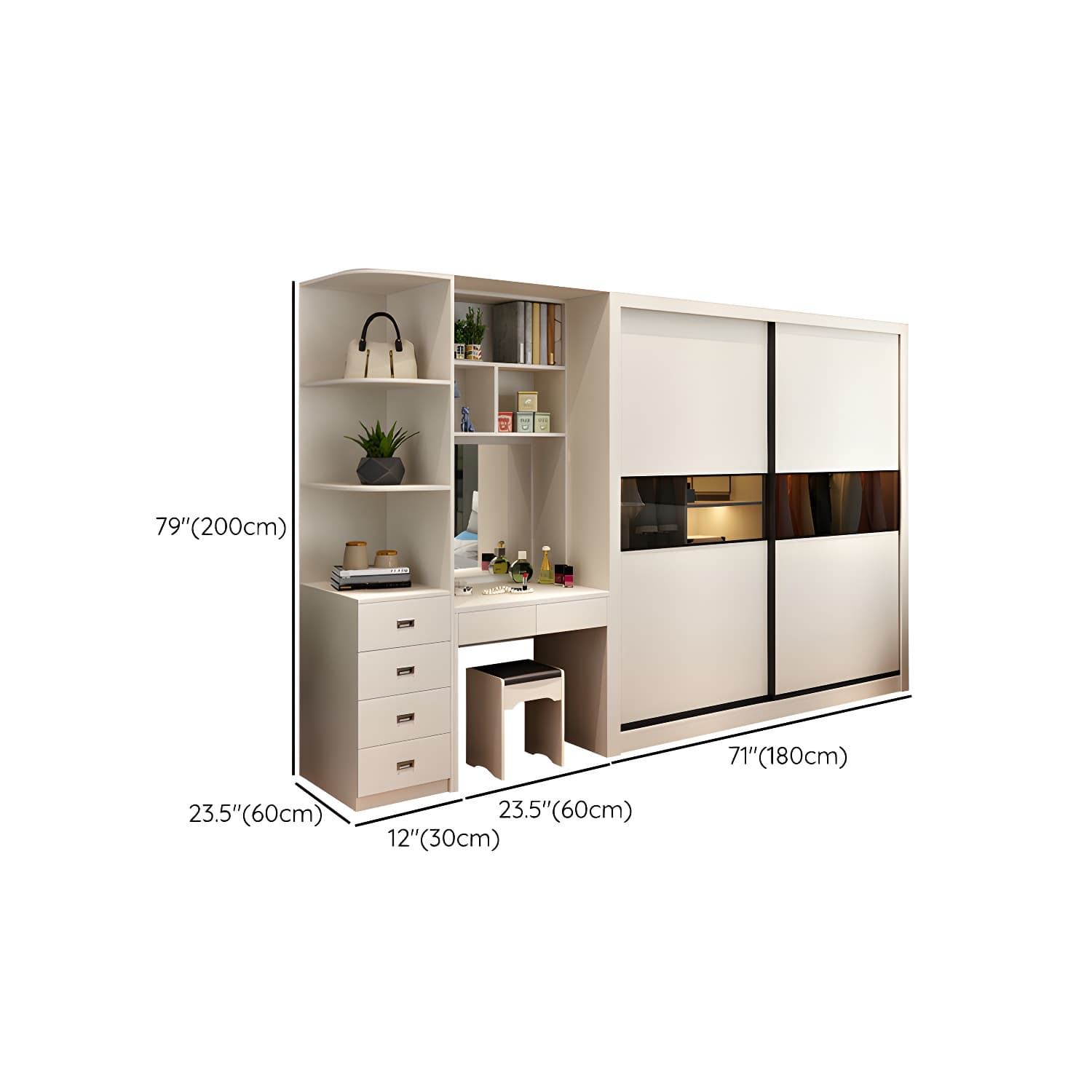 Contemporary Home Engineered Wood Wardrobe Freestanding Wardrobe Closet thumbnail 19