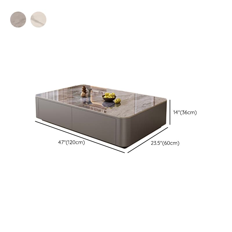Contemporary Stone Parallelogram Accent Table with 4 Drawers/2 Drawers for Living Room thumbnail 13