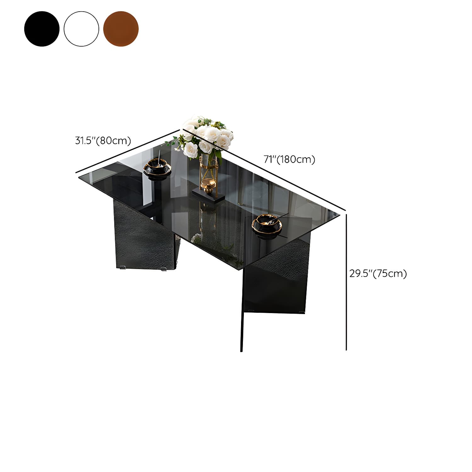 Modern Tempered Glass Dining Table Glass Base for Dining Room thumbnail 23