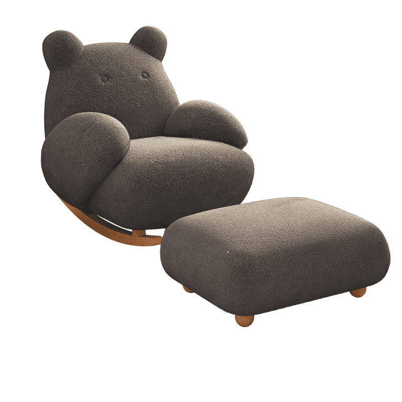 Contemporary Upholstered Rocking Chair with Cushioned Round Arm, Ottoman Included/Not Included thumbnail 15
