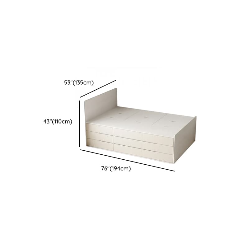 White Contemporary Solid Color Panel Bed with Lumber Slats for Bedroom thumbnail 10