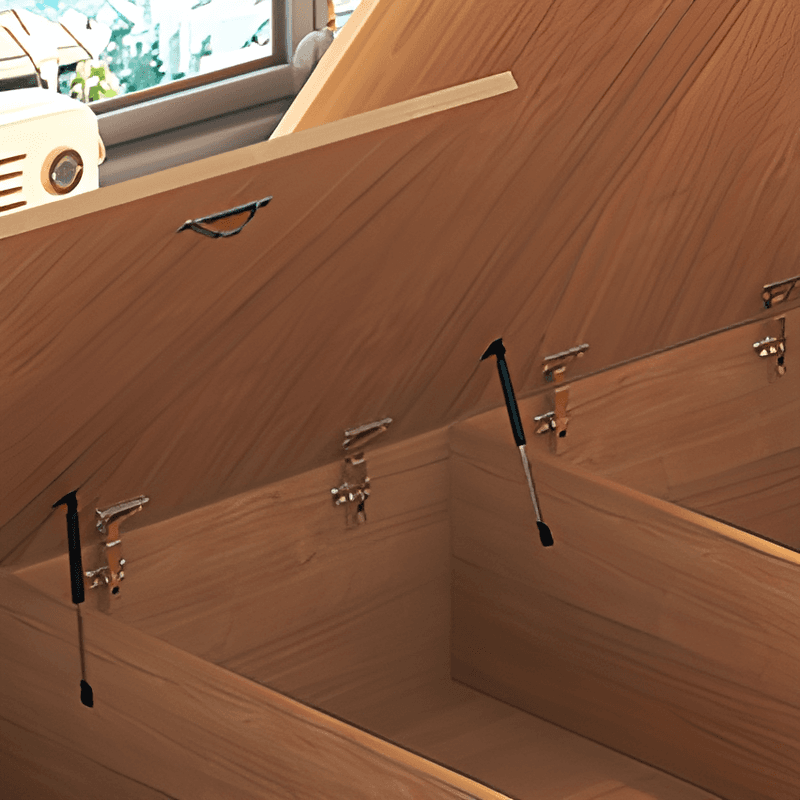 Natural Color Solid Color Storage Included with 3 Storage Boxes Reclaimed Wood Storage Drawer for Bedroom thumbnail 4