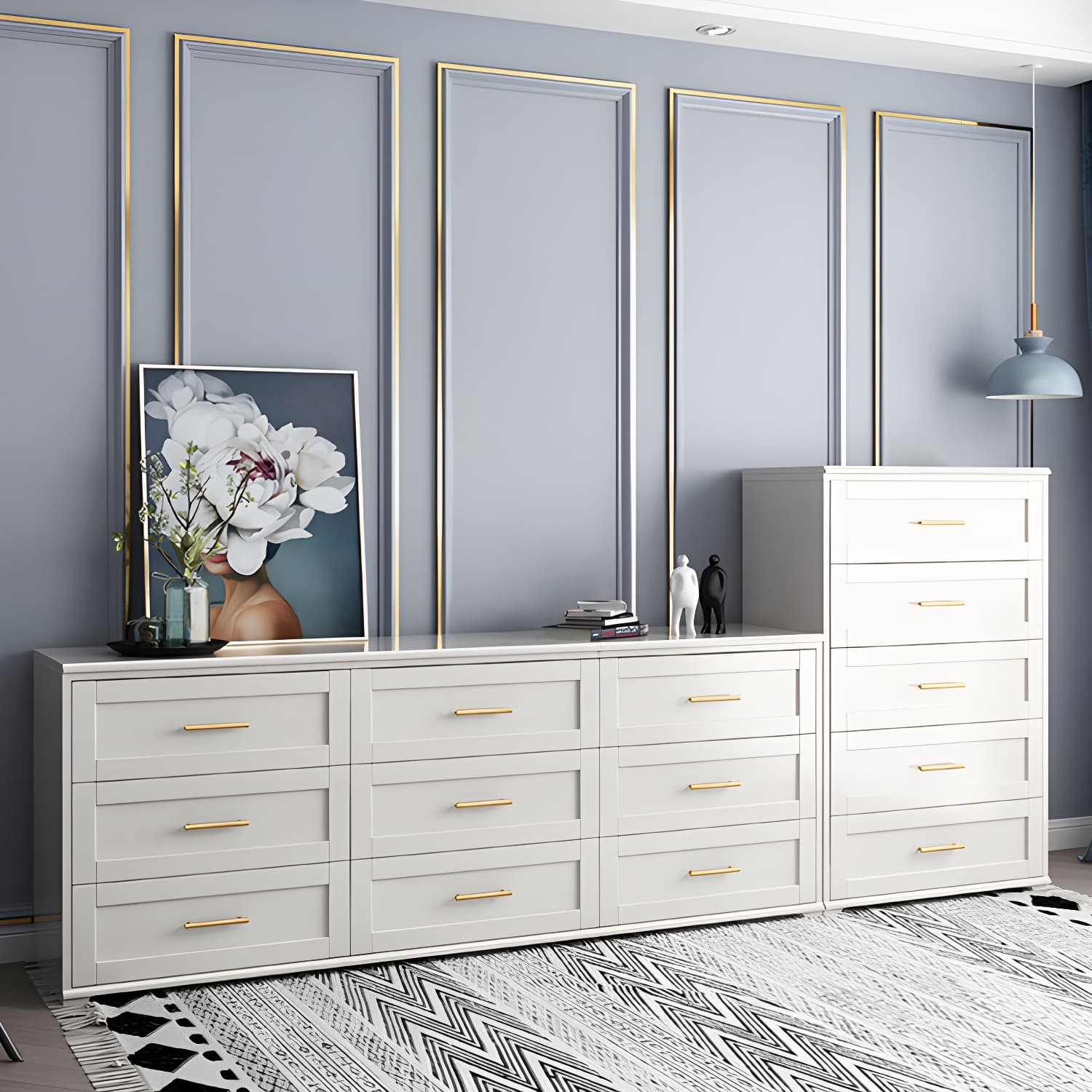 Classic Glam Storage Chest Solid Wood Storage Chest Dresser , 17.55 Inch Width - image 8