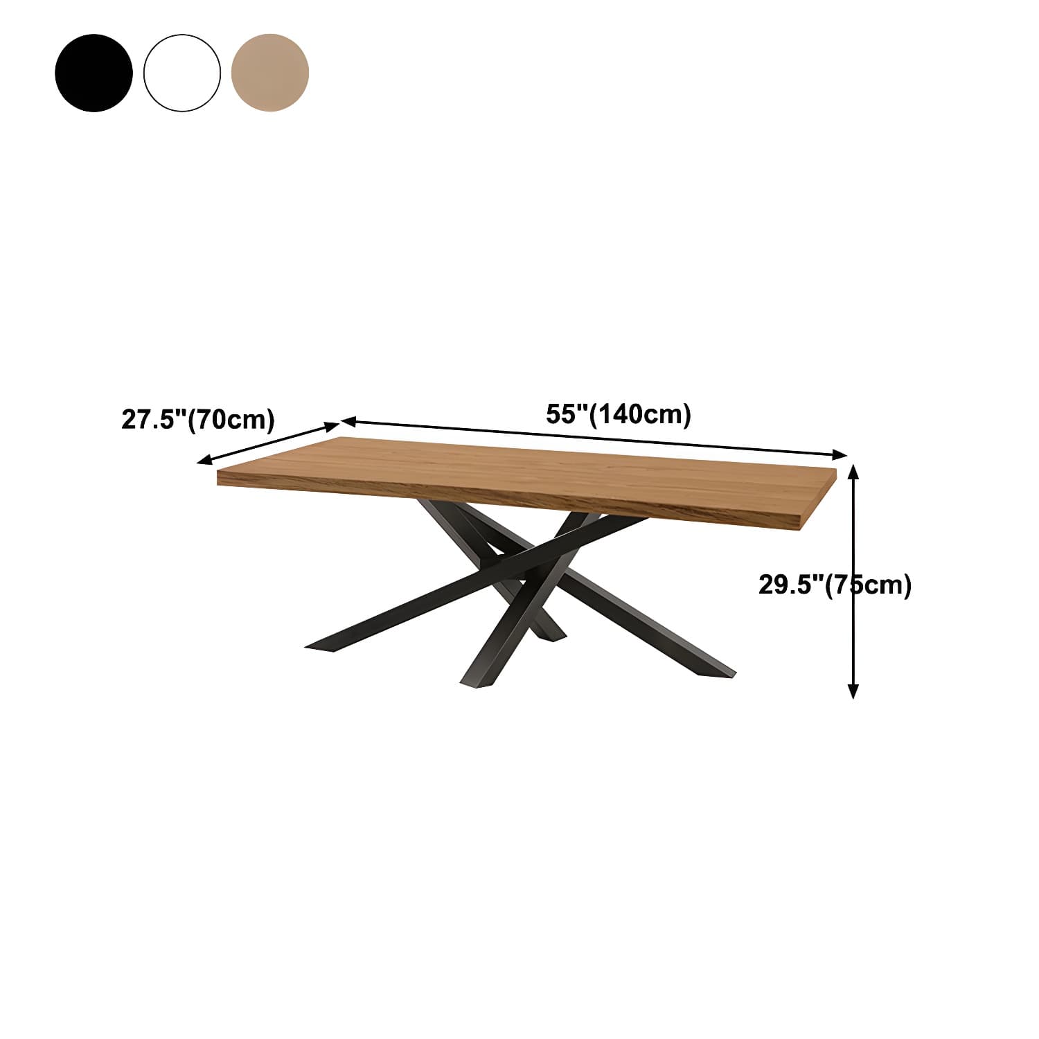 Rectangle 4 Legs Industrial Table Solid Wood Fixed Table for Restaurant thumbnail 11