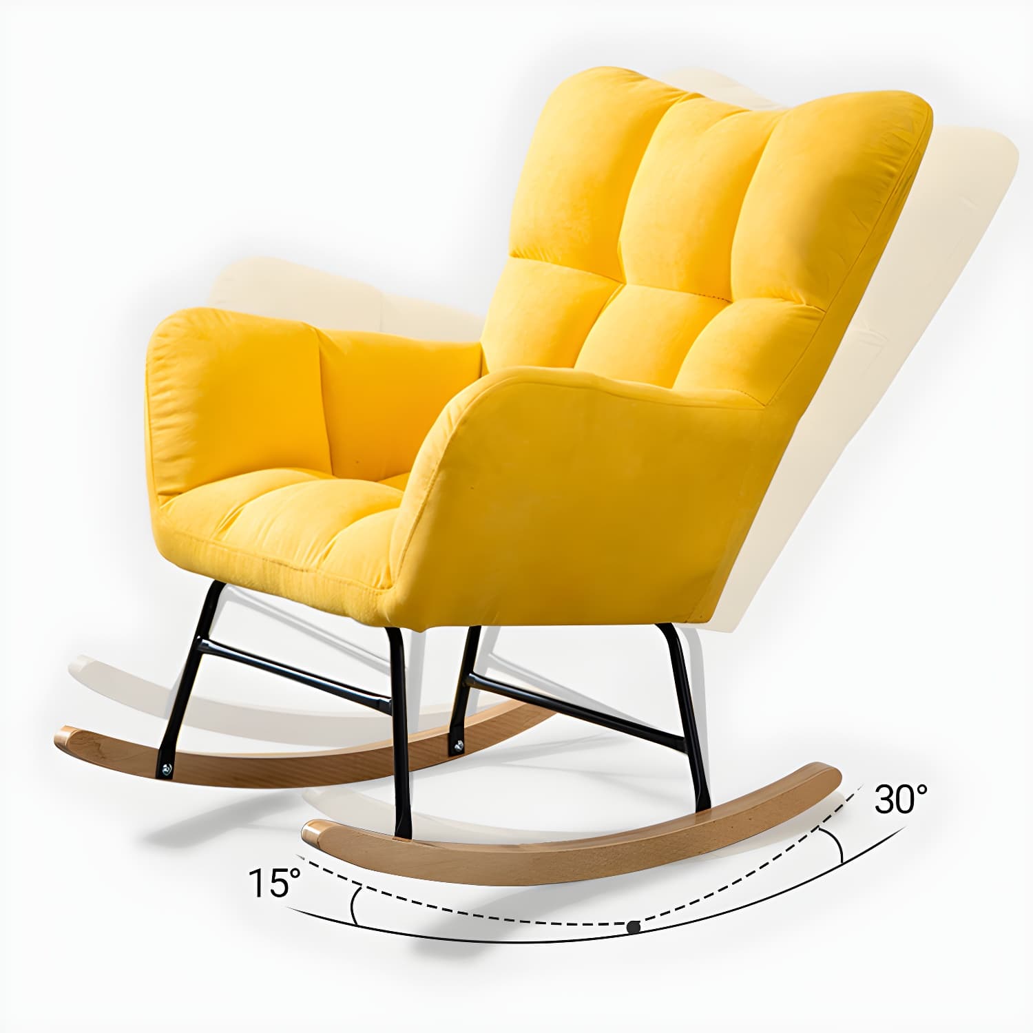 Simple Nordic Style Rocking Chair Balcony Lounge Recliner Sofa Rocking Chair thumbnail 13