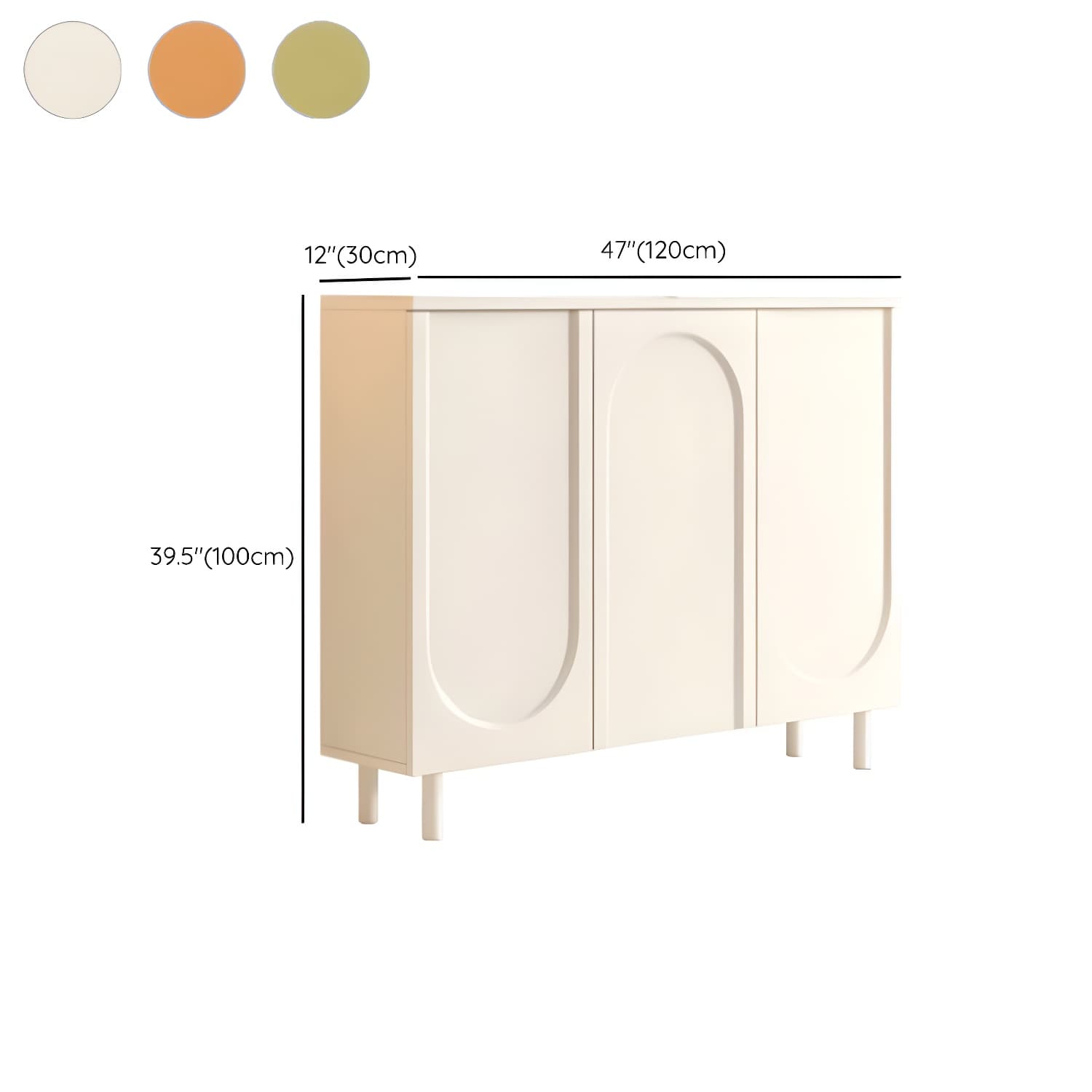 Scandinavian Wood Sideboard Cabinet with Stone Countertop, Adjustable Shelves - image 18