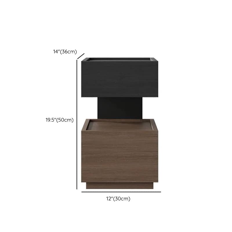 Modish Nightstand With Drawer Organization Featuring 2 Drawers, 1 Shelf, and Lumber Countertop thumbnail 16