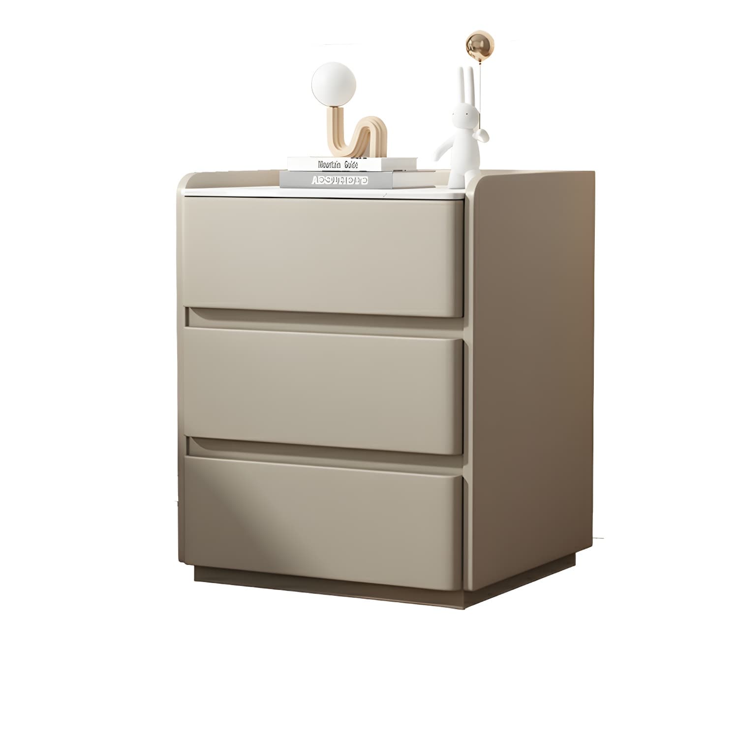 Modern Three Drawers Table Nightstand with Slate Countertop for Bedroom thumbnail 13