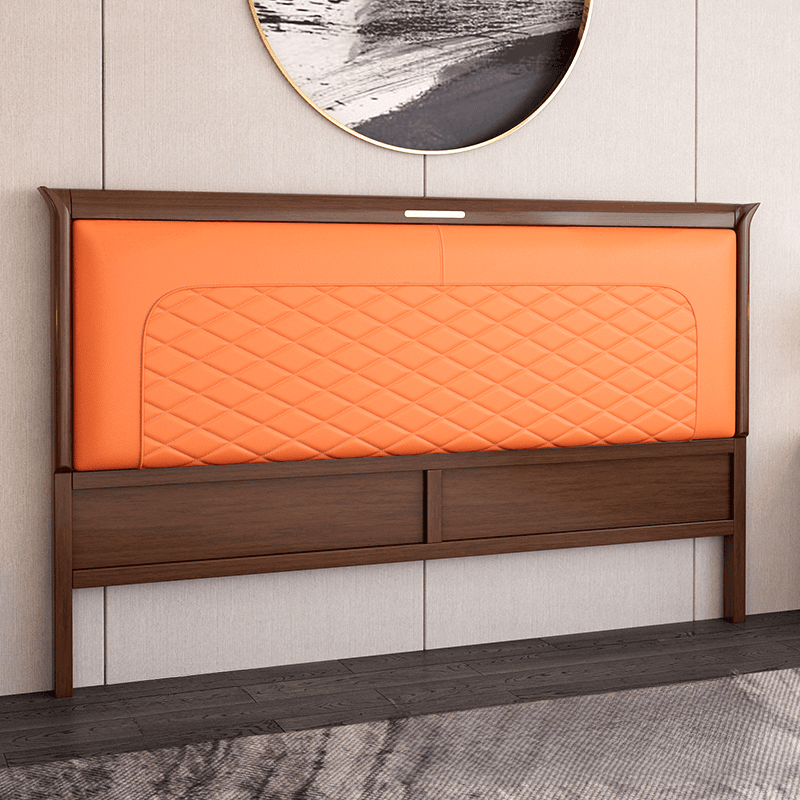 Modish No Distressing Rubberwood Panel Headboard with Rectangle Shape for King/Full/Queen Bed, Featuring Sponge Upholstery Fill and Standard Height thumbnail 5