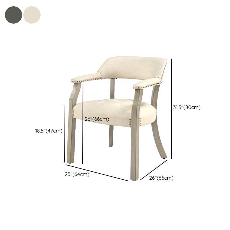 Sturdy Dining Room Arm Chair with Rollers, Decorative Nailhead, and Outlined Frame thumbnail 18