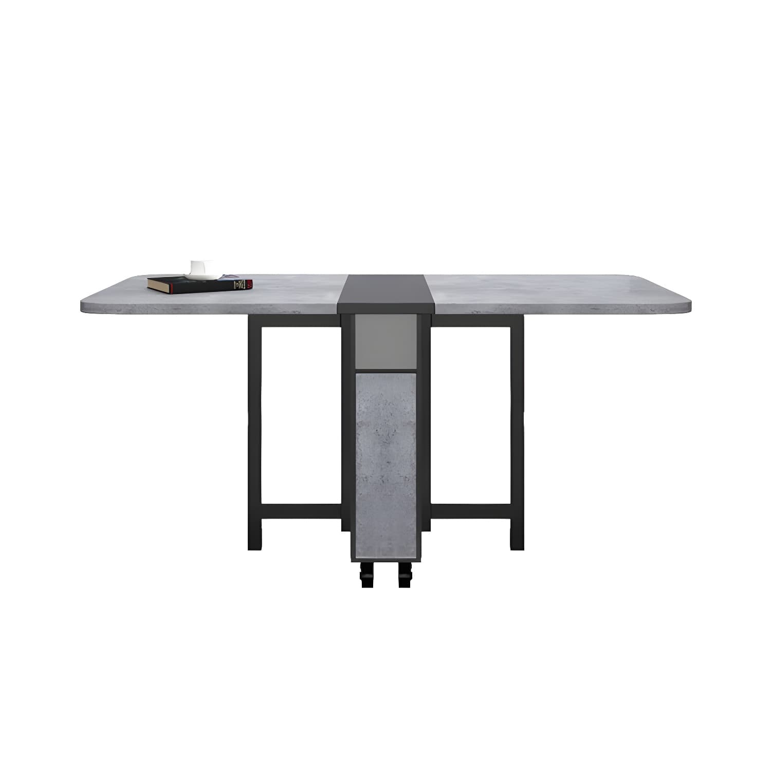 1/3/5 Piece Rectangle Shape Dining Room Furniture Set in Gray and Black thumbnail 5