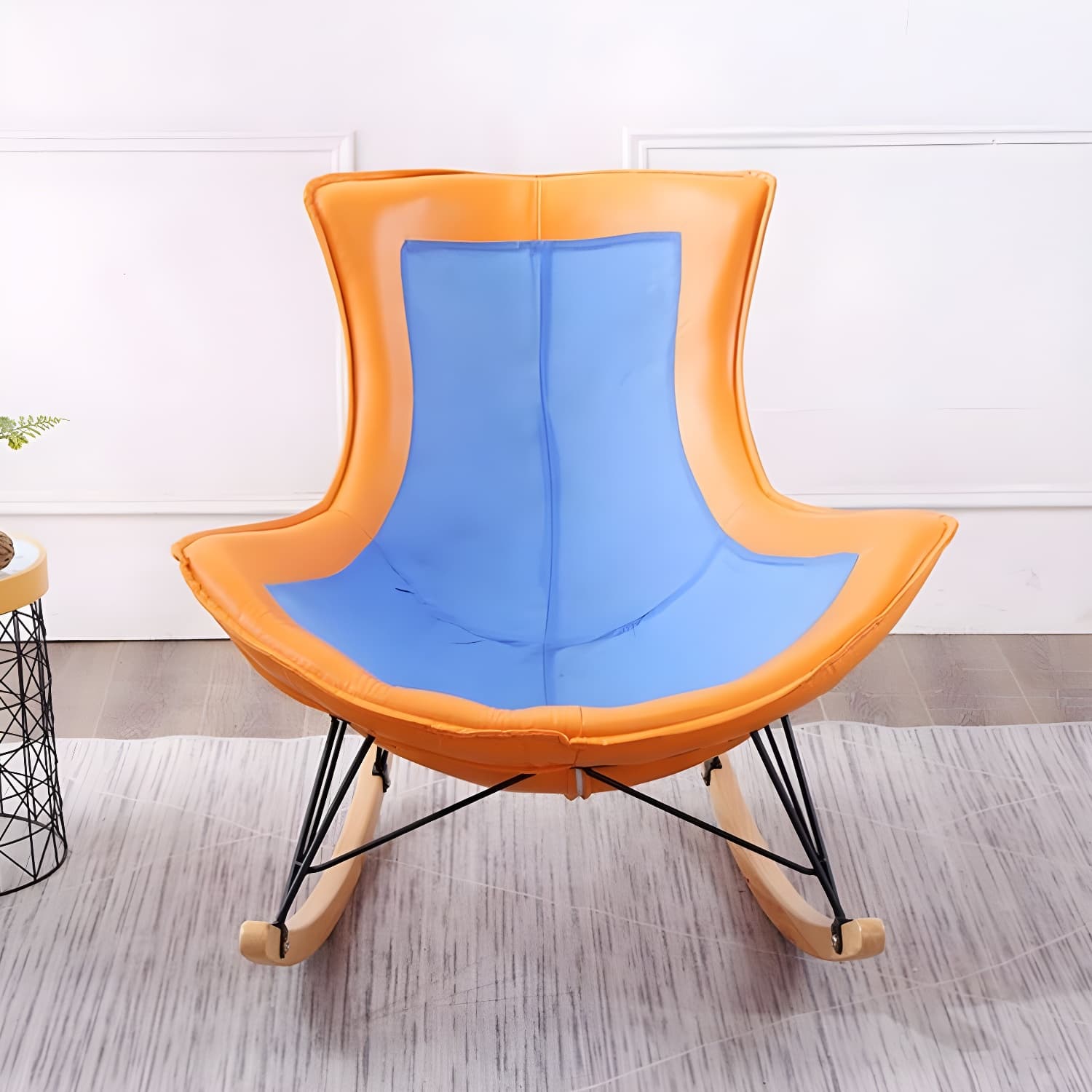 Solid Wood Rocking Chair Modern Rocker Chair with Removable Cushions thumbnail 14