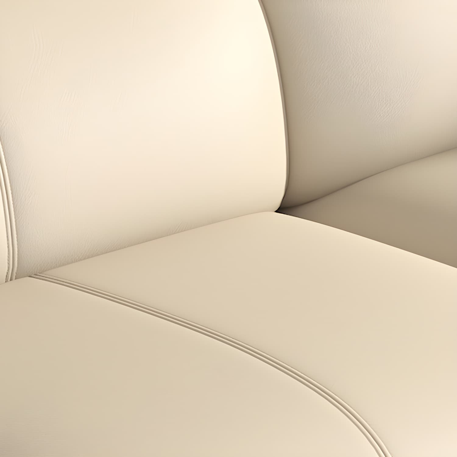 Faux Leather Flared Arm Sofa in Beige of 37.4" H with Cushions thumbnail 6