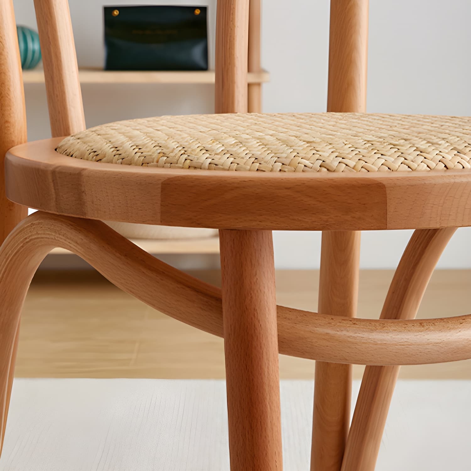 Modern Open Back Side Chair with Beech Wood Legs for Kitchen & Dining - Non-Upholstered thumbnail 20