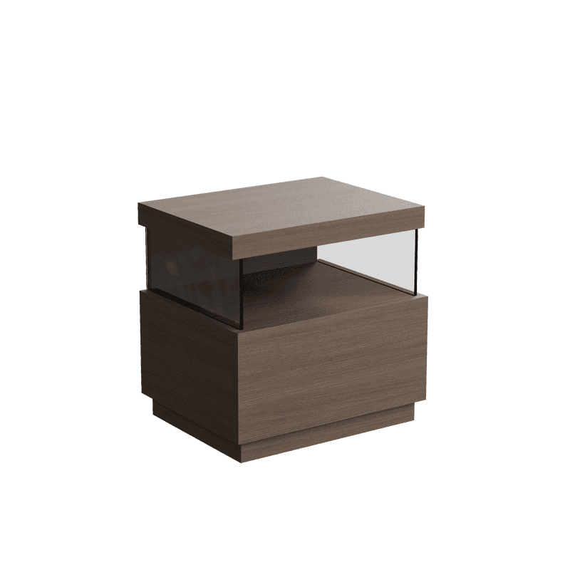 Organic Modern Nightstand With Drawer Organization with 1 Drawer and Real Wood Countertop thumbnail 3