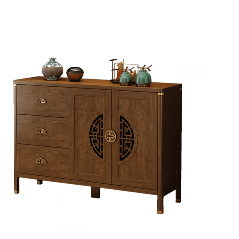 Espresso Standard/Wide/Narrow Timber Sideboard with 4 Doors/3 Doors/2 Doors, Adaptable Shelf and Pantry Hutch, 3 Drawers/6 Drawers/2 Drawers Included/Not Included thumbnail 9